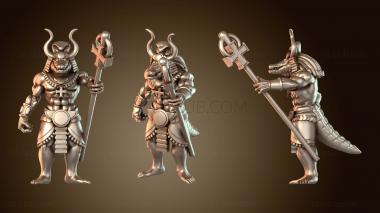 3D model Sobek Crocodile God with Staff (STL)