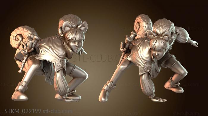 Статуэтки герои, монстры и демоны Девушка-белка дерётся