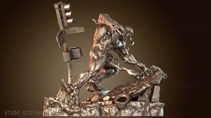 Статуэтки герои, монстры и демоны Веном против Человека-паука в черном костюме