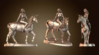 3D модель Женщина Йеннифэр верхом на единороге (STL)