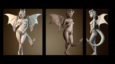 3D model Tiefling Beauty Wings NSFW (STL)