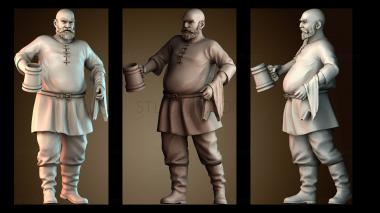 3D model Medieval Figure With Tankard (STL)