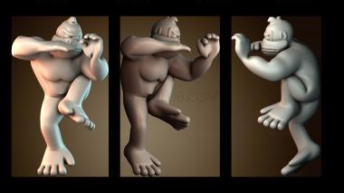 3D model Monkey practicing martial arts (STL)
