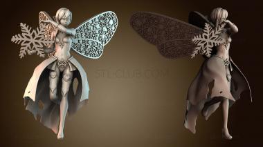 3D model Female wiz frost sprite - snow (STL)