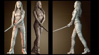 3D мадэль Мишон женщина охотница на зомби (STL)