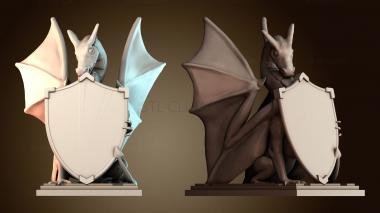 3D model The dragon holds the shield (STL)