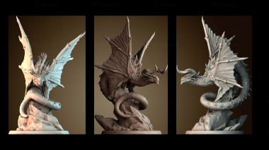 3D model The dragon perches on the mountain (STL)