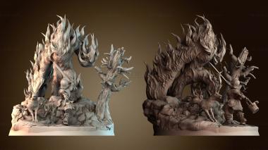 3D model Fire Elemental Diorama (STL)