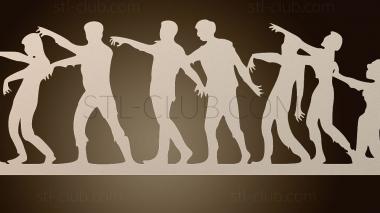 3D мадэль Силуэт зомби на Хэллоуин (STL)