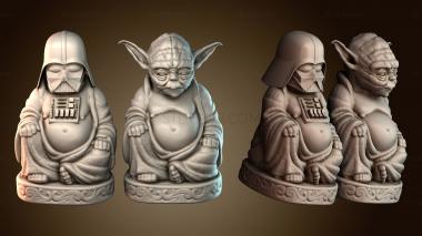 3D model Yoda & Darth Vader - Pop Buddhas (STL)
