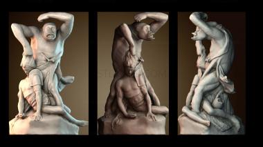 3D model Gorilla defeating a Gladiator (STL)