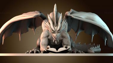 3D model Dragon reading a book (STL)