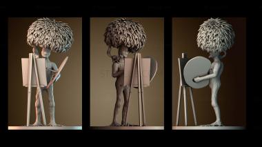 3D model Bob Moss The Happy Little Treant Artist Painting Happy Little Trees (STL)