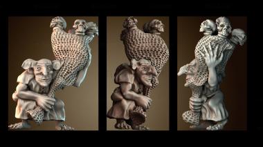 3D model Goblin with fisher net (STL)