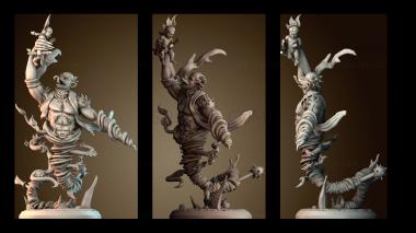 3D model Baby Krishna & Trinavarta The Tornado Demon (STL)