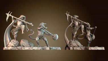 3D model Hindu Gods fight (STL)