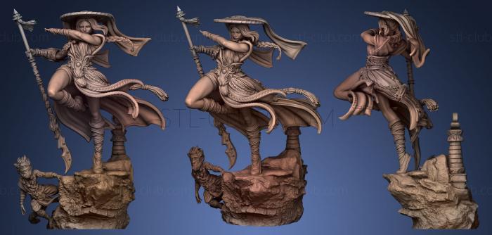 3D model Mu Ron Yin the Wind Master presupported (STL)