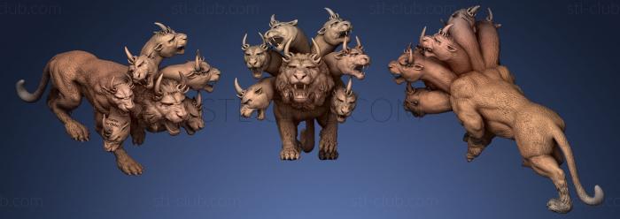 3D model Revelation 13 Seven Headed Chimera (STL)