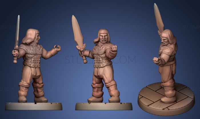 3D model Barbarian Swordsman (STL)