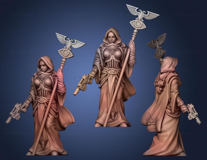 3D model Female Psyker Miniature For board Games (STL)