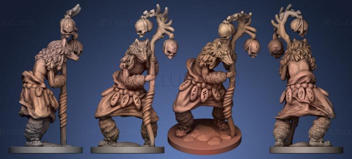 Wolf Paw Shaman 32 mm miniatures