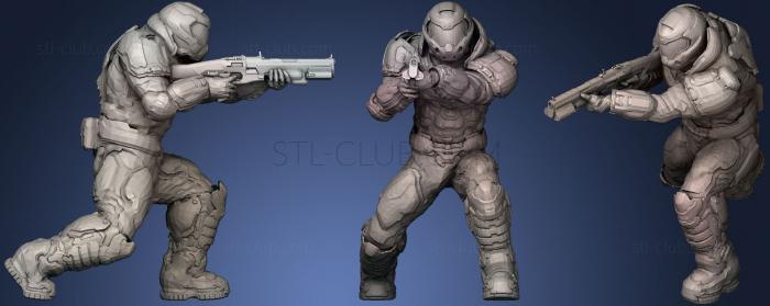 3D model Doomguy Posed With Shotgun (STL)