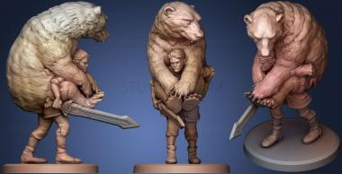 3D model Man Carrying Bear Mini (STL)