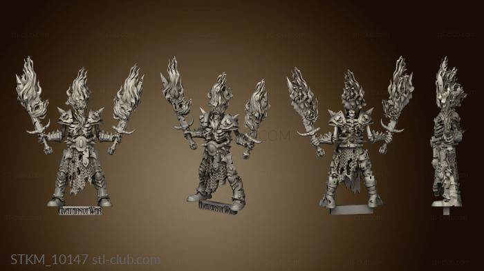 3D model skeleton champion fire swords tag (STL)