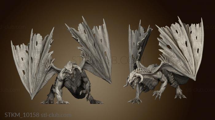 3D model black dragon Wings Separate (STL)