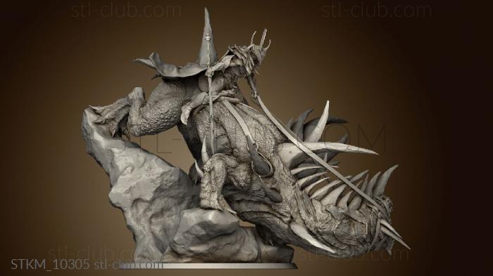 3D model crystal drake mounted crystal drake back leg (STL)