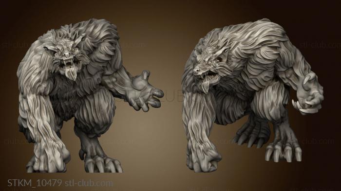 3D model werewolves Kneeling (STL)