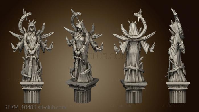 Fantasy Female Saint Statue column