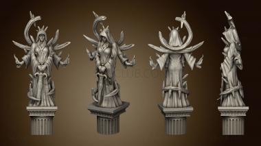 3D model Fantasy Female Saint Statue column (STL)