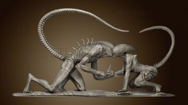 3D model aliens in LOVE ALIEN stand MAN (STL)