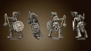 3D model skeleton warrior shield flail (STL)