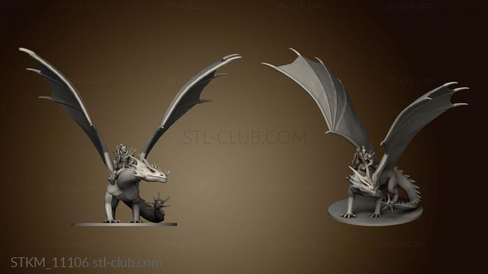 3D model Horned Dragon andc Warchief Rider (STL)