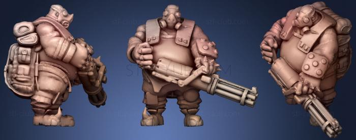 Roadhog с настольными миниатюрами Minigun