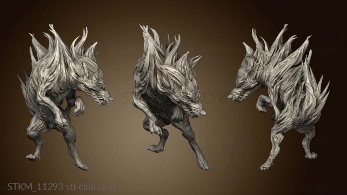 3D model Chieftain Warband Wraith Wolves Wolf mini (STL)