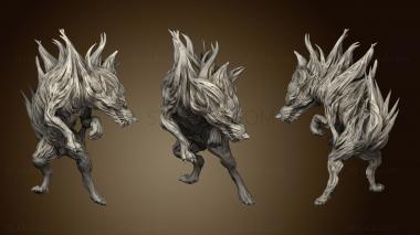 3D model Chieftain Warband Wraith Wolves Wolf mini (STL)