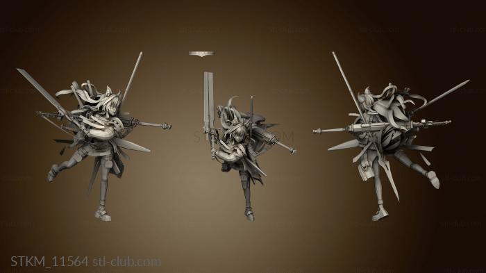 3D мадэль Аянами Азурлейн и Муракумо Чеобе из Arknights нарисовали (STL)