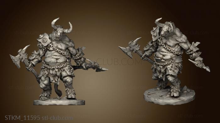 3D model Beastmen Aurox Reavers (STL)