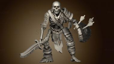 3D model Across the Realms Skeleton Warriors sword and shield (STL)