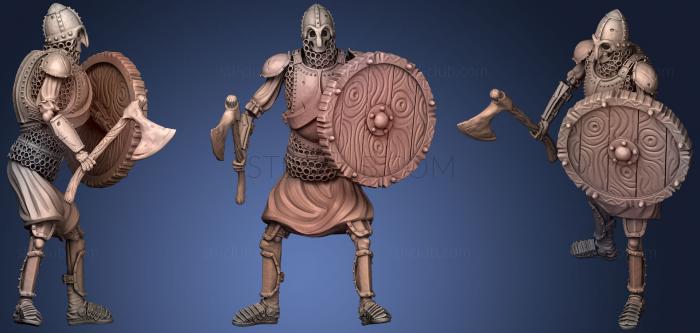 Skeleton Axe  Axe + Round Shield  Idle Pose