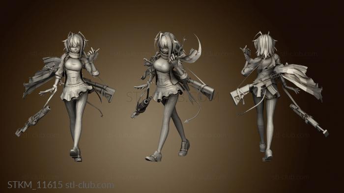 3D model Arknights Sarkaz Mercenary and Azure Lane Laffey Roll Rigged (STL)