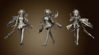 3D model Arknights Sarkaz Mercenary and Azure Lane Laffey Roll Rigged (STL)