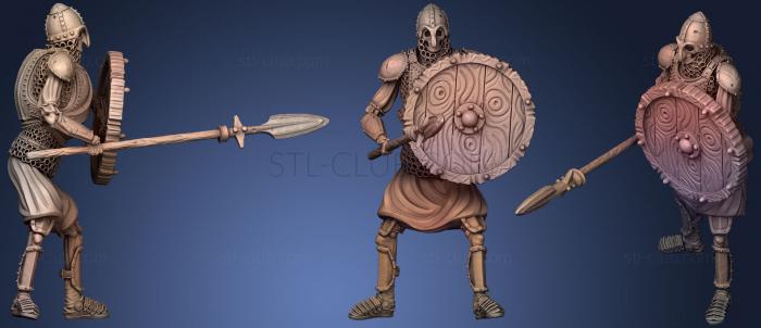 Skeleton Axe   Spear + Round Shield   Defensive Pose