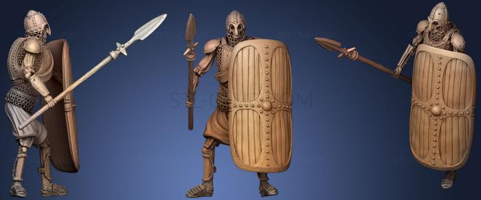 Skeleton Axe   Spear + Square Shield   Idle Pose