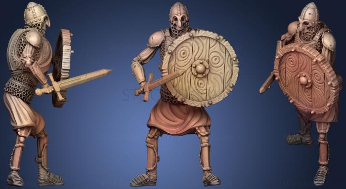 Skeleton Axe   Sword + Round Shield   Defensive Pose