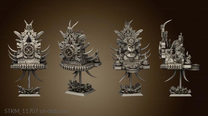 3D model ancestral coatl lord on palanquin (STL)