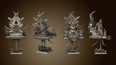 3D model ancestral coatl lord on palanquin (STL)